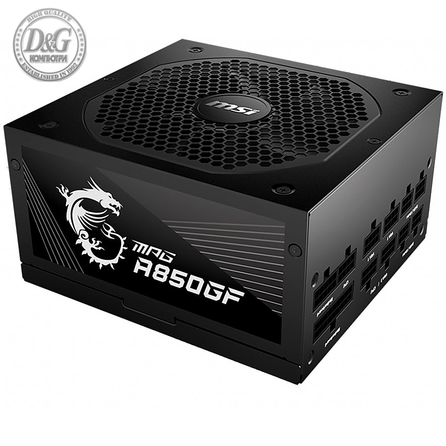 MSI MPG A850GF, 850W, 80 Plus Gold(Up to 90% Efficiency), ATX Form Factor, 100~240 Vac Input Voltage, 47Hz ~ 63Hz Input Frequency, 140 mm Fan, 150 x 160 x 86mm, Active PFC, OCP / OVP / OPP / OTP / SCP / UVP Protections