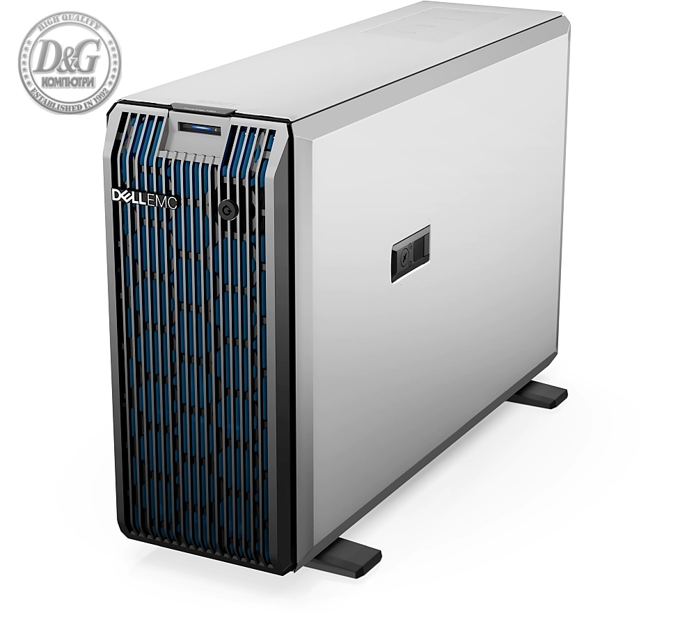 Dell PowerEdge T350, Chassis 8 x 3.5 HotPlug, Xeon E-2314, 16GB 3200MHz UDIMM ECC, 1x480GB SSD SATA RI 6Gbps 2.5in Hot-plug AG Drive, Bezel, Broadcom 5720 Dual Port 1Gb LOM, PERC H755, iDRAC9 Basic 15G, Redundant 600W, 3Y Basic Onsite