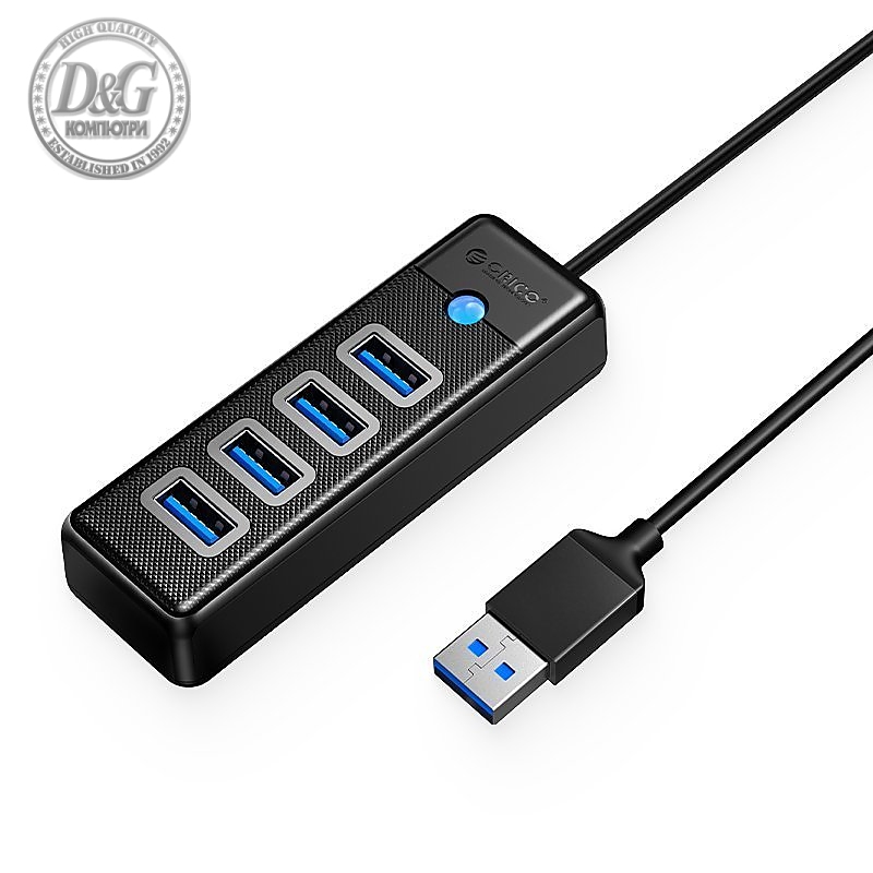 Orico хъб HUB USB3.0 4 port Black - PW4U-U3-015-BK