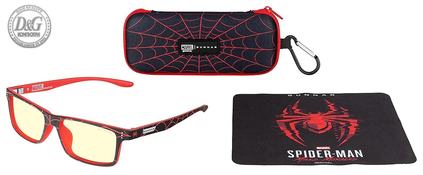 Детски компютърни очила GUNNAR Cruz, Spider-Man Miles Morales Edition, Amber