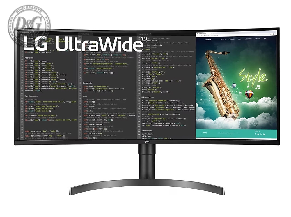 LG 35WN75CP-B, 35" 21:9 UltraWide QHD Monitor(3440 x 1440) with HDR 10, AMD FreeSync, 5ms, 100Hz, 300 cd/m2, 2500:1 , sRGB 99%, USB 3.0, HDMI, USB type-C, DisplayPort, Headphone Out, Tilt, Height, Black