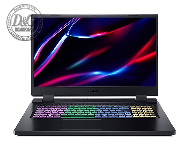Acer Nitro 5, AN517-55-70WH, Core i7-12700H(3.50GHz up to 4.70GHz, 24MB), 17.3” QHD (2560x1440) IPS, 165Hz, 16GB DDR5 (1 slot free), 1024GB PCIe SSD, RTX 4060 8GB GDDR6, Wi-Fi 6ax, BT 5.1, HD Mic&Cam, RGB Backlit KB, Linux, Black