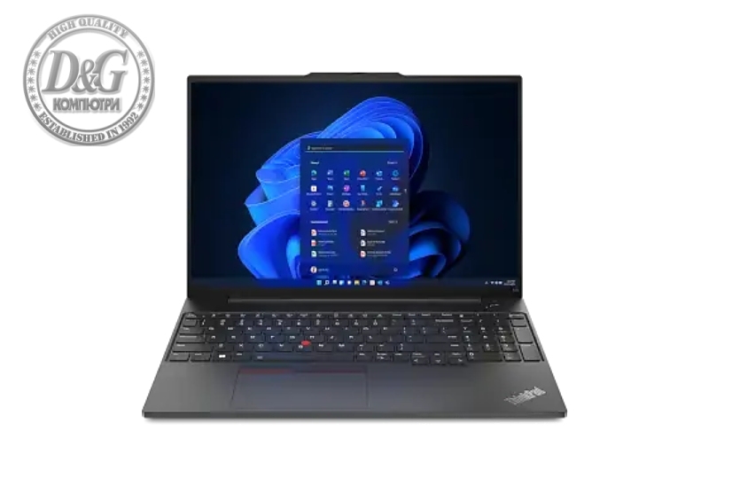Lenovo ThinkPad E16 G1 Intel Core i5-1335U (up to 4.6GHz, 12MB), 24GB (8+16) DDR4 3200MHz, 1TB SSD, 16" WUXGA (1920x1200) IPS AG, Intel Iris Xe Graphics, WLAN, BT, 1080p&IR Cam, Backlit KB, FPR, Graphite Black, DOS, 3Y