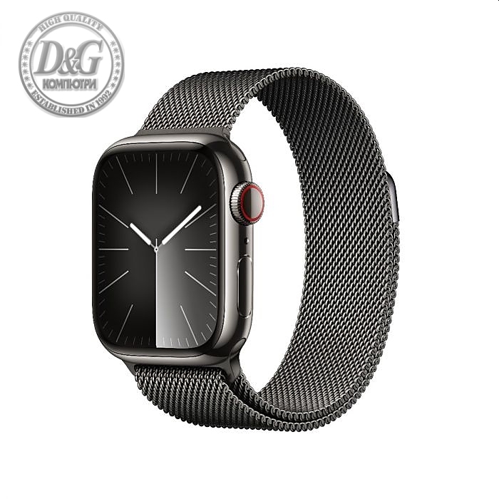 Apple Watch Series 9 GPS + Cellular 41mm Graphite Stainless Steel Case with Graphite Milanese Loop
