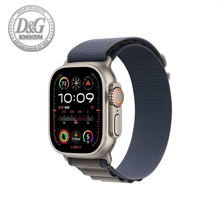 Apple Watch Ultra 2 GPS + Cellular, 49mm Titanium Case with Blue Alpine Loop - Medium