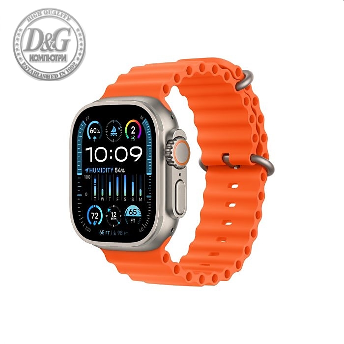 Apple Watch Ultra 2 GPS + Cellular, 49mm Titanium Case with Orange Ocean Band