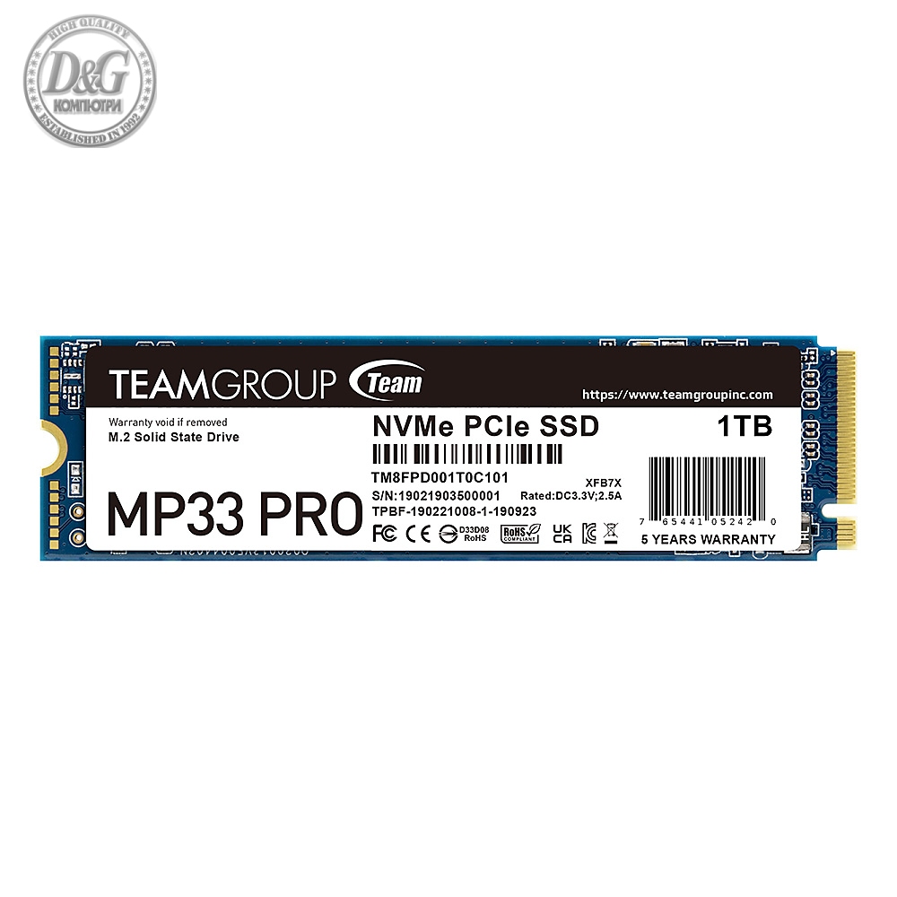 TEAM SSD MP33 PRO 1TB M2 PCI-E