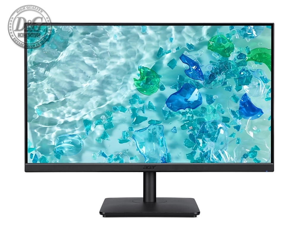 Acer Vero V247YEbmipxv, 23.8" IPS LED ZeroFrame, FreeSync, FHD (1920x1080), 100Hz, 100M:1, 4ms (GTG), 250nits, VGA, HDMI, DisplayPort, 2x2W Speakers, Flicker-Less, BlueLightShield, Audio in/out, TCO, Tilt, Vesa, Black