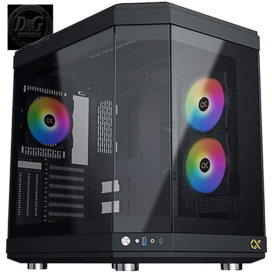 Xigmatek CUBI EN41938 Black , E-ATX/ATX/M-ATX/MINI ITX, USB 3.0 X 1, USB-C X 1,HD AUDIO, 3PCS TG, 6PCS Z20A & Galaxy II Fan Control Kit