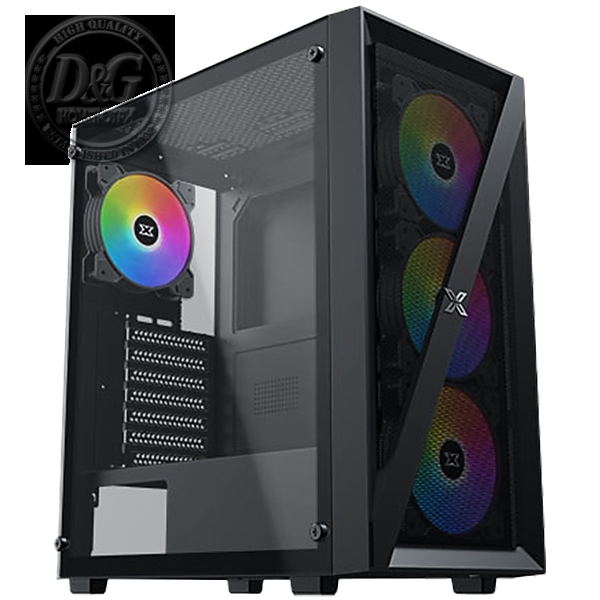 Xigmatek Blade EN40887 ATX/M-ATX/MINI ITX, USB3.0 X1, USB2.0 X2, HD AUDIO, Mehsed Grill Frontpanel & Left Tempered Glass, 4PCS X20C Auto Running LED Fan