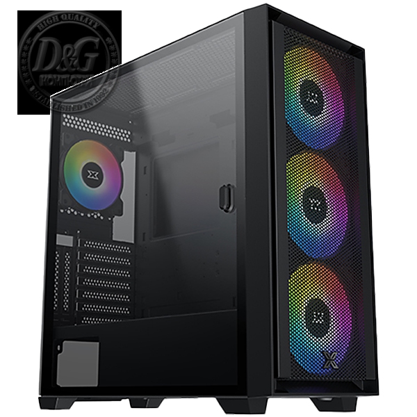 Xigmatek Anubis Pro 4FX EN40788, E-ATX/ATX/M-ATX/MINI ITX, 1x USB 3.0, 2x USB 2.0, HD Audio, Left Magnetic TG, 3PCS 140mm X40A & 1PC 120mm X20A & Galaxy II Fan Control Box & Remote
