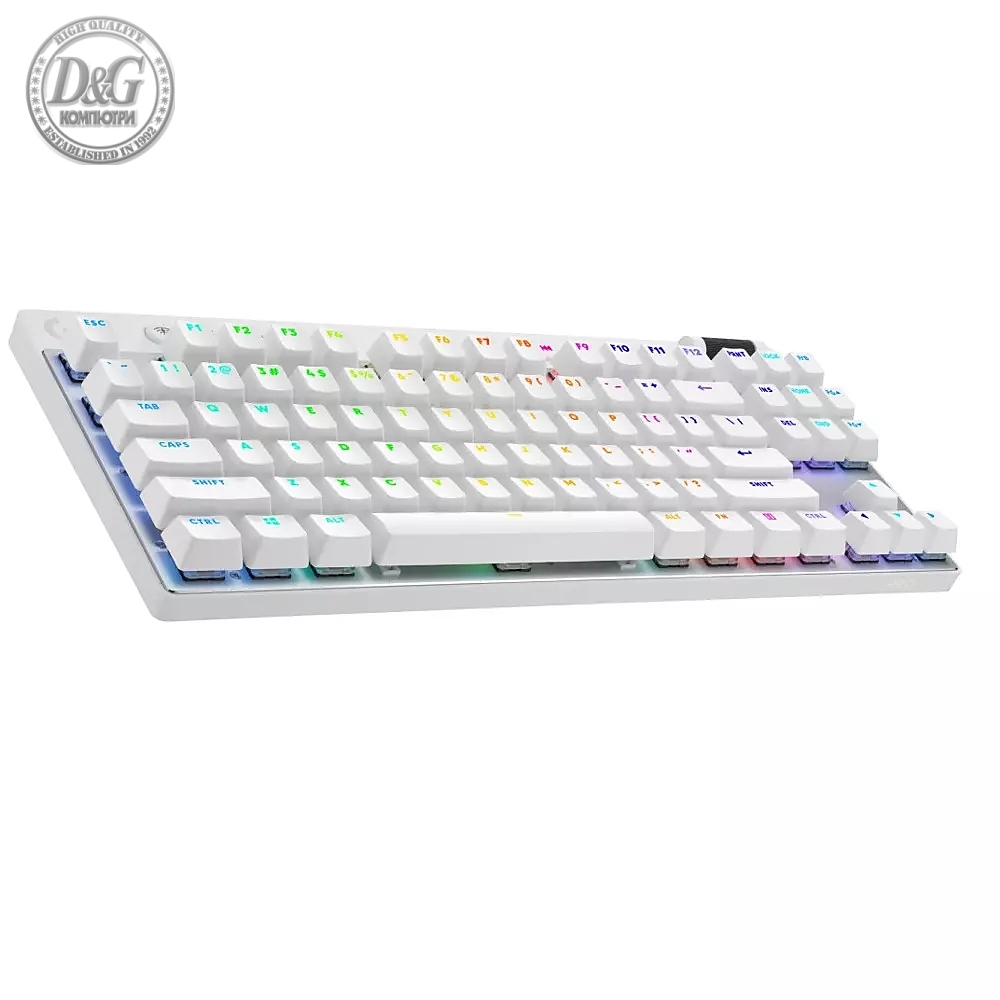 Logitech G PRO X TKL LIGHTSPEED Gaming Keyboard - WHITE - US INT'L - 2.4GHZ/BT - N/A - EMEA28-935 - TACTILE