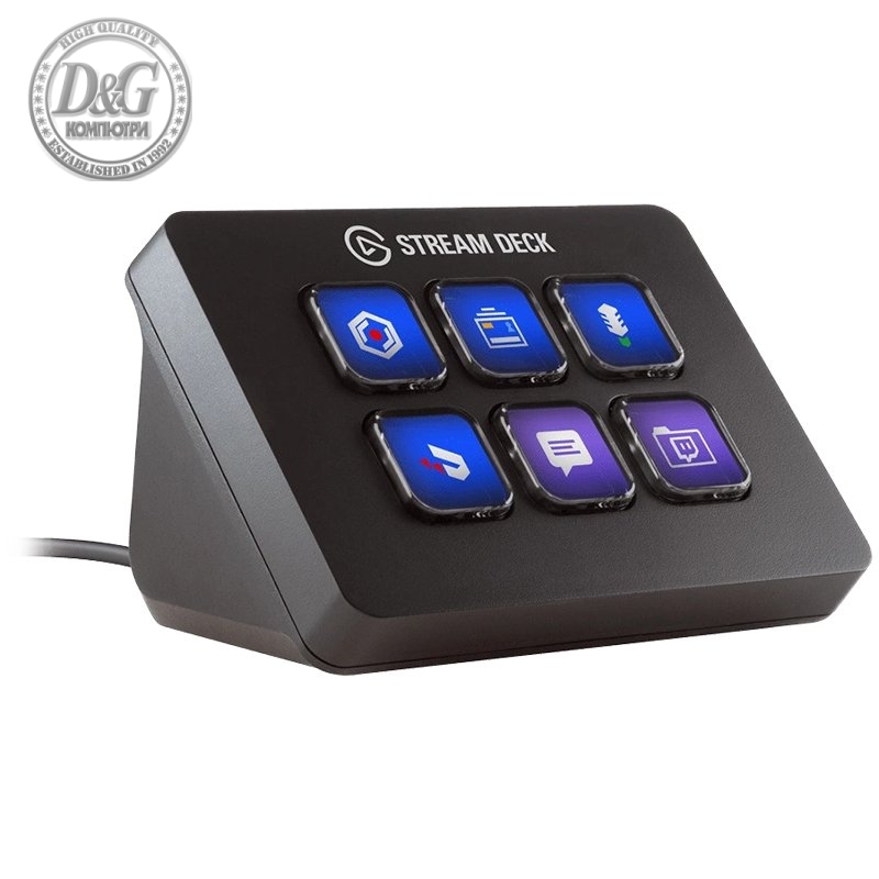 Corsair Elgato Stream Deck Mini, 6 fully customizable LCD keys at your fingertips. All poised to trigger unlimited actions upon a single tap
