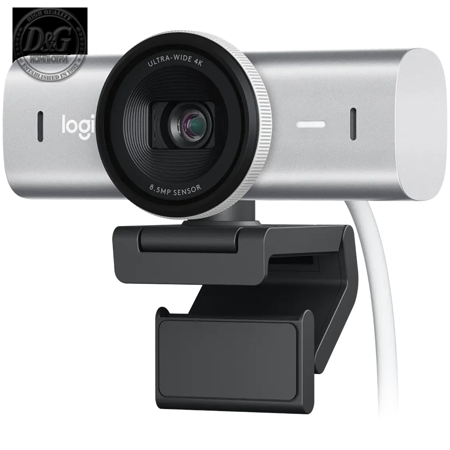 LOGITECH MX Brio 4K Ultra HD Webcam - PALE GREY - 2.4GHZ - EMEA28-935 - B2C