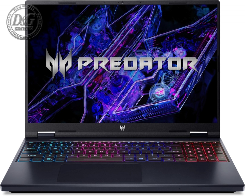 Acer Predator Neo 16, PHN16-72-90BV, Intel Core i9-14900HX (up to 5.80GHz, 36MB), 16" WQXGA (2560x1600) IPS SlimBezel 165Hz, 16GB DDR5 5600MHz, 1024GB PCIe SSD, RTX 4060 8GB GDDR6, Killer Wi-Fi 6AX 1650i, BT, MicroSD reader, Backlit KB, No OS, Black