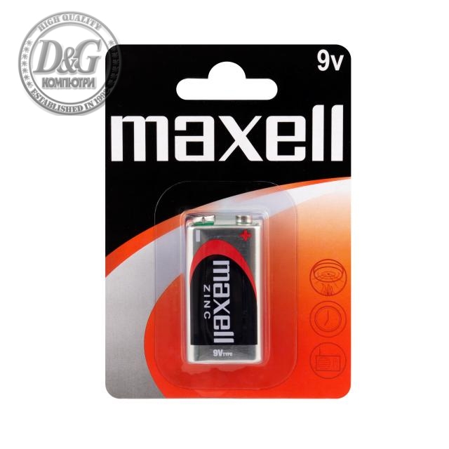 Цинк Манганова батерия MAXELL 6F22 /9V/ 1 бр. в блистер -20бр/кутия
