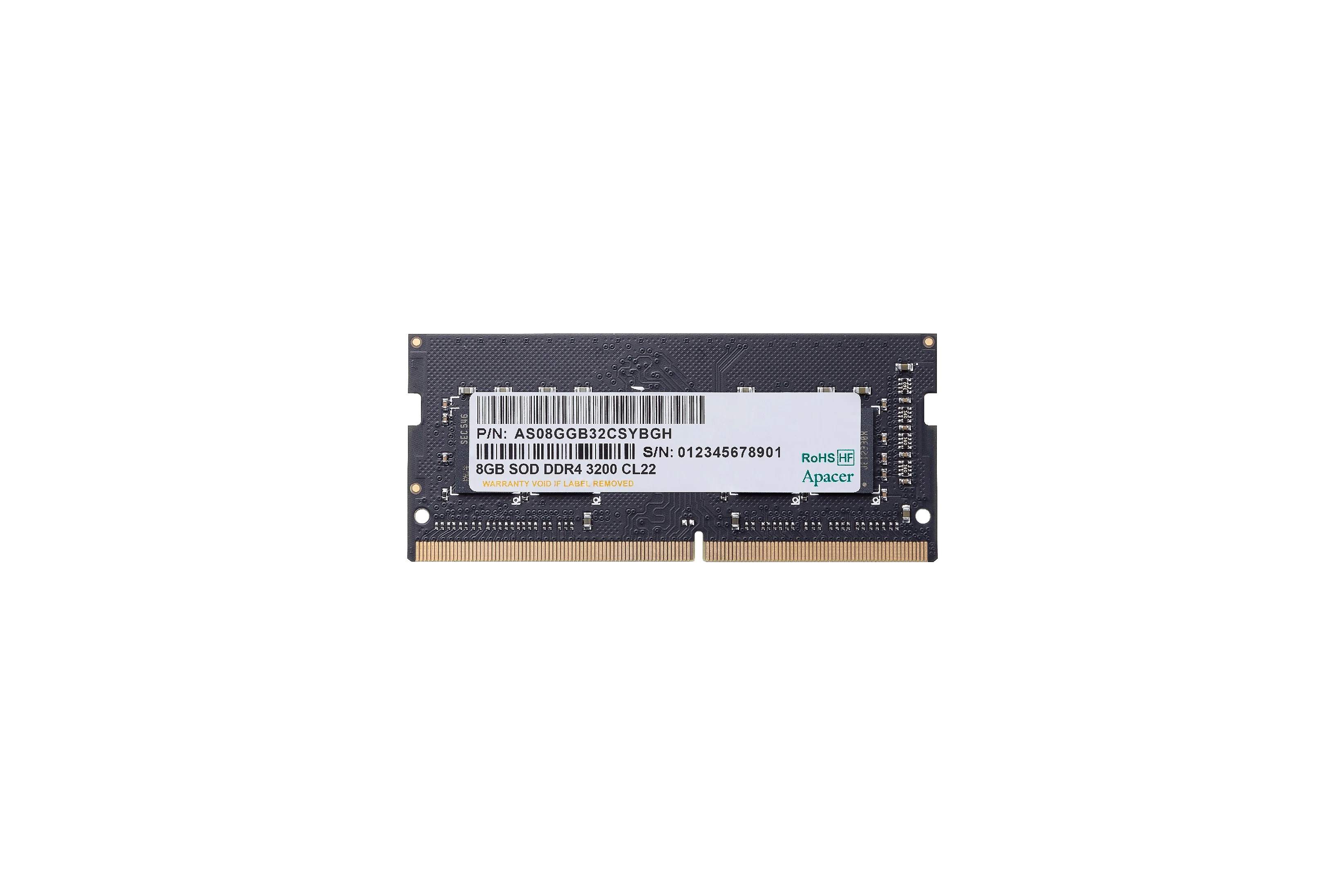 Apacer памет RAM 8GB DDR4 SODIMM 1024x8 3200MHz - AS08GGB32CSYBGH