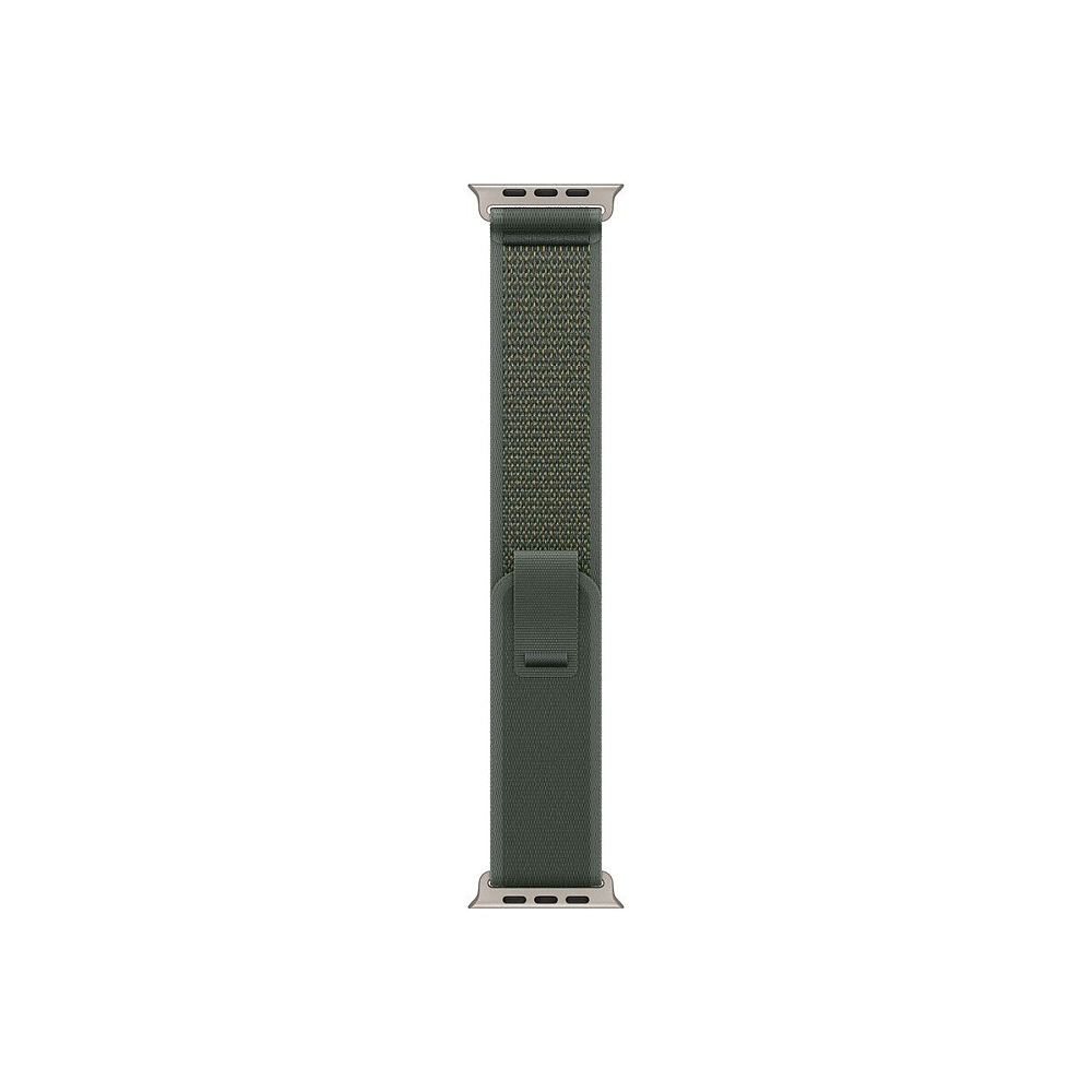 Apple Watch 49mm Loop: Green Trail Loop - S/M - Natural Titanium Finish