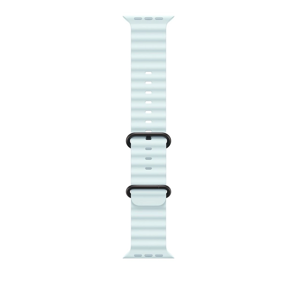 Apple Watch 49mm Band: Ice Blue Ocean Band - Black Titanium Finish