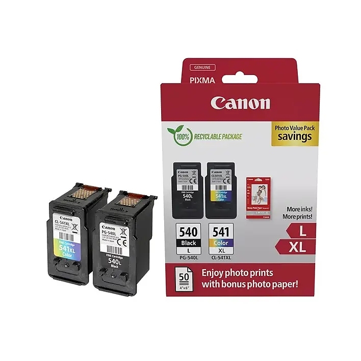 Canon PG-540L / CL541XL PVP + Canon Photo Paper Variety Pack A4 & 10 x 15cm (VP-101)