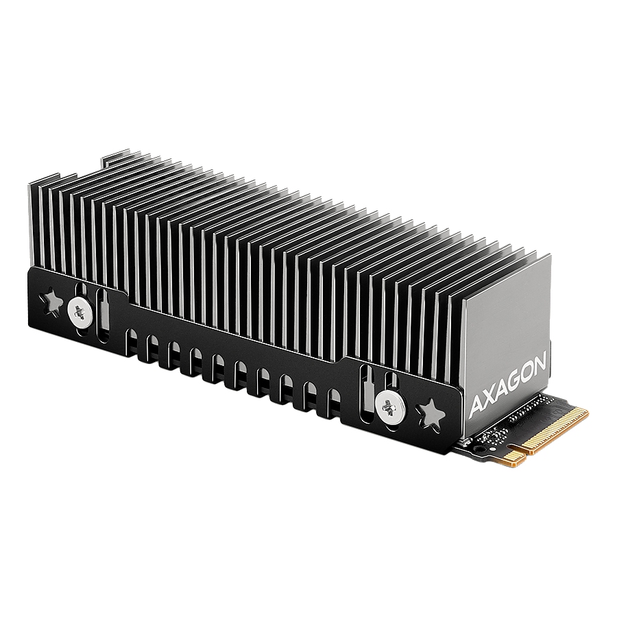 AXAGON CLR-M2XT passive - M.2 SSD, 80mm SSD, ALU body, silicone thermal pads, height 20mm