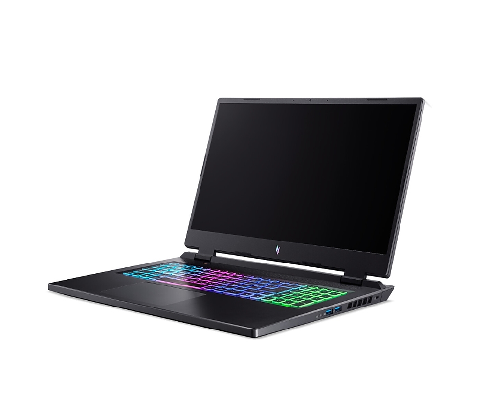Acer Nitro 17, AN17-42-R9QJ, AMD Ryzen 7 8845HS,(3.8 GHz up to 5.1 GHz,16MB),17.3" QHD (2560x1440) IPS 165Hz, 1*16 GB DDR5 (1 slot free), 1024GB PCIe NVMe SSD, GeForce RTX 4070 8GB GDDR6, Micro SD reader, Killer E3100G, Wifi 802.11AX, BT 5.3, No Os, Bl