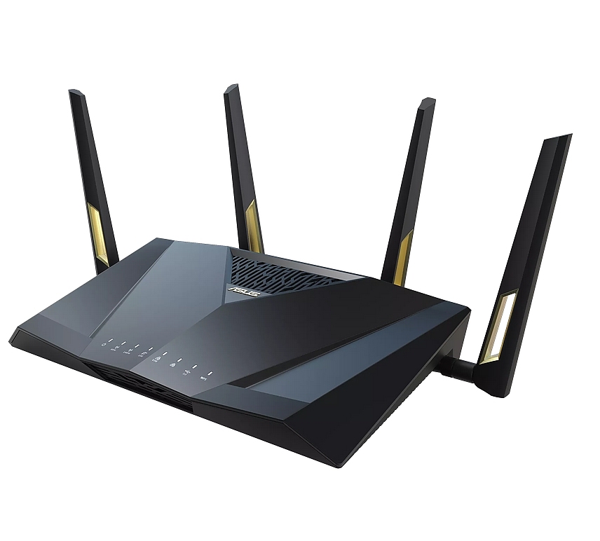Asus Gaming Wireless Router,RT-AX88U Pro, AX6000, Dual-Band, Quad-Core 2GHz CPU, 256MB/1GB Flash/RAM, 2.5G dual-port, AiProtection Pro, Adaptive QoS, VPN Fusion, IPTV, OFDMA, MU-MIMO, Beamforming, Link Aggregation, Port forwarding, WPA3, AiMesh, Bkack