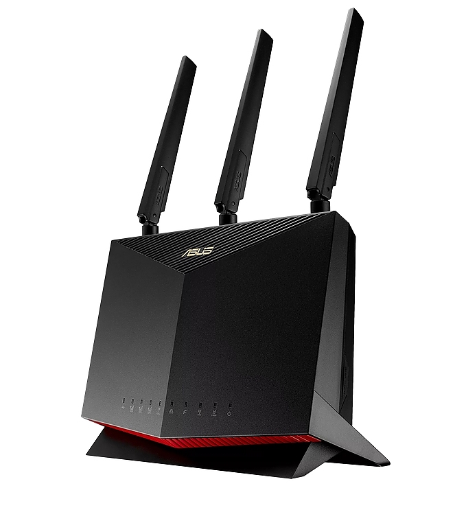 Asus 4G Router, 4G-AC86U, AC2600, 4G+ Cat. 12, LTE: Downlink 600 Mbps / Uplink 150 Mbps, 128MB/512MB Flash/RAM, Captive portal,  Aiprotection Pro, Adaptive QoS, VPN server/client, IPTV, MU-MIMO, Beamforming,Black
