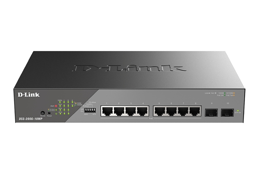 D-Link 10-Port Gigabit Ethernet PoE+ Surveillance Switch