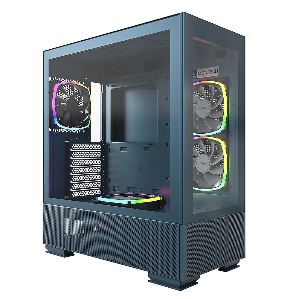 Montech кутия SKY TWO, Mid-tower Case, TG, 4x120mm ARGB Fans, Morocco Blue