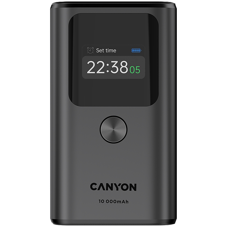 CANYON power bank OnPower 130 TFT 10000 mAh PD30W Dark Grey