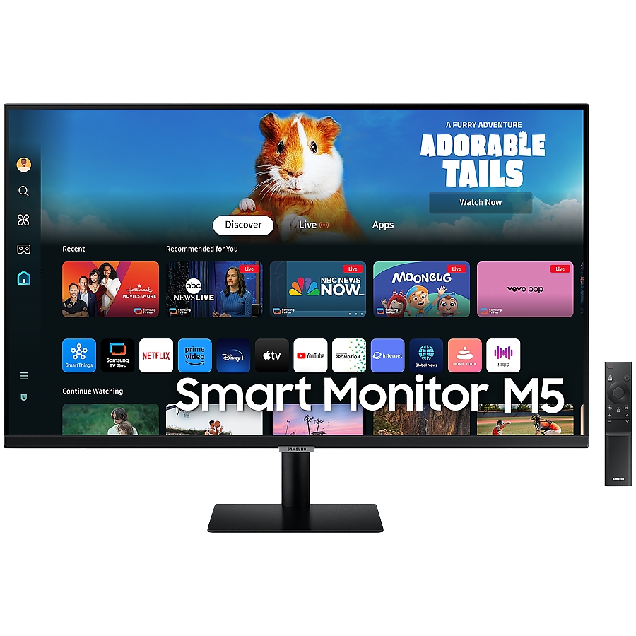 Monitor LED Samsung LS27DM500EUXDU M5 Smart, 27" FHD FLAT 16:9 (1920x1080) VA 60Hz, 250 cd/㎡, 3000:1, 4ms, 178/178, USB Hub 2xHDMI, Tilt, WiFi5, Bluetooth, Tizen, VESA 100x100, 2Y
