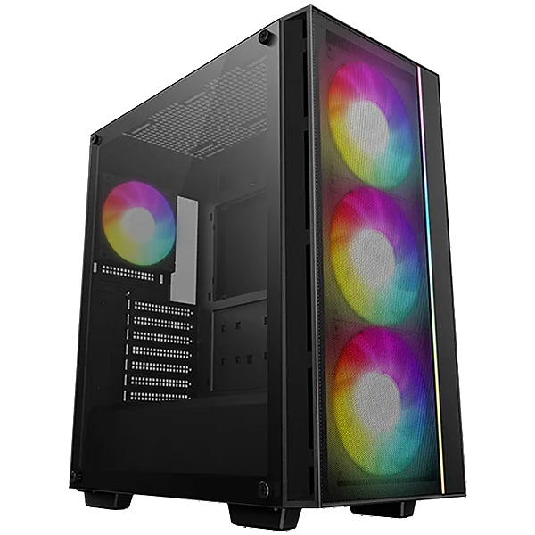 DeepCool MATREXX55 MESH V4 C, Mid Tower, Mini-ITX/Micro-ATX/ATX, 1xUSB3.0, 1x Type-C, 1xAudio, LED Button, 3x140mm ARGB Fans, 1x120mm ARGB Fan, ARGB LED Strip, Tempered Glass, Mesh Panel, Black, R-MATREXX55-BCAGA4-G-4