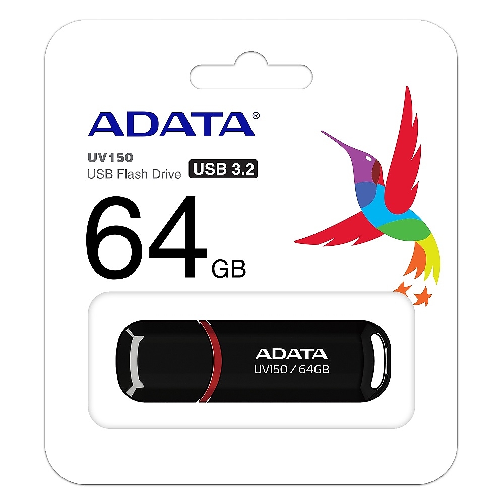 Adata 64GB UV150 USB 3.2 Gen1-Flash Drive Black