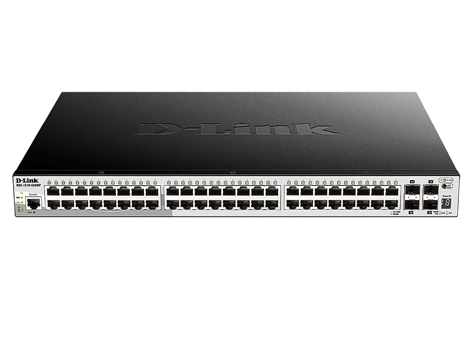 D-Link 52-Port Gigabit Stackable POE Smart Managed Switch including 4 10G SFP+