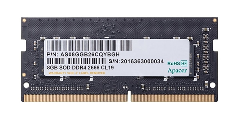 Apacer 8GB Notebook Memory - DDR4 SODIMM 2666 MHz, 1024x8