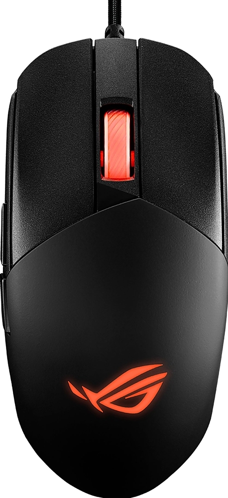 Asus ROG Strix Impact III Gaming Mouse, Semi-Ambidextrous, Wired, Lightweight, 12000 DPI sensor, 5 programmable buttons, Replaceable switches, Paracord cable, FPS gaming mouse, Black