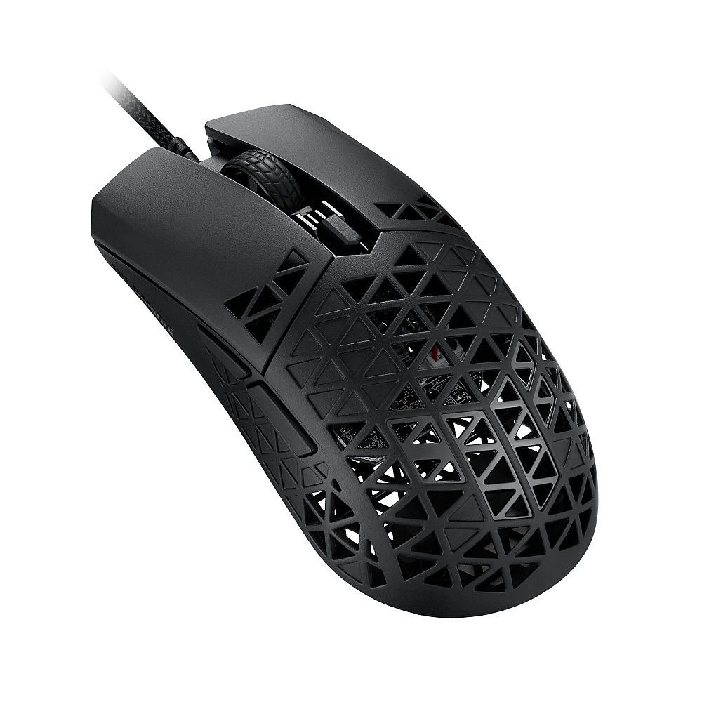 Asus TUF Gaming M4 Air Wired Gaming Mouse, 16,000 DPI Sensor, 6 Programmable Buttons, Ultralight Air Shell, IPX6 water resistance, ASUS Antibacterial Guard, TUF Gaming Paracord, pure PTFE feet, Black
