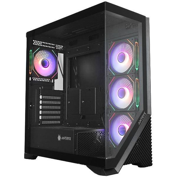 Chassis FC-AR17A-ARGB, 7 slots, 1 x Type C, 2 X USB 3.0, 4 x ARGB, remote, Without PSU, Black