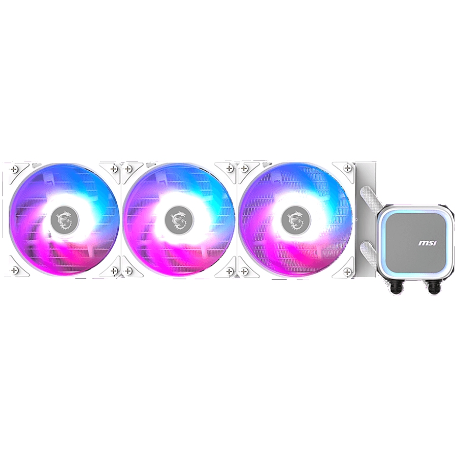 MSI MAG CORELIQUID A13 360 WHITE, 3x120mm Pre-installed ARGB Daisy Chain Fans, Replacable Top Cover, Copper Base Intel LGA 1700/1851, AMD AM5/AM4, 3Y Warranty