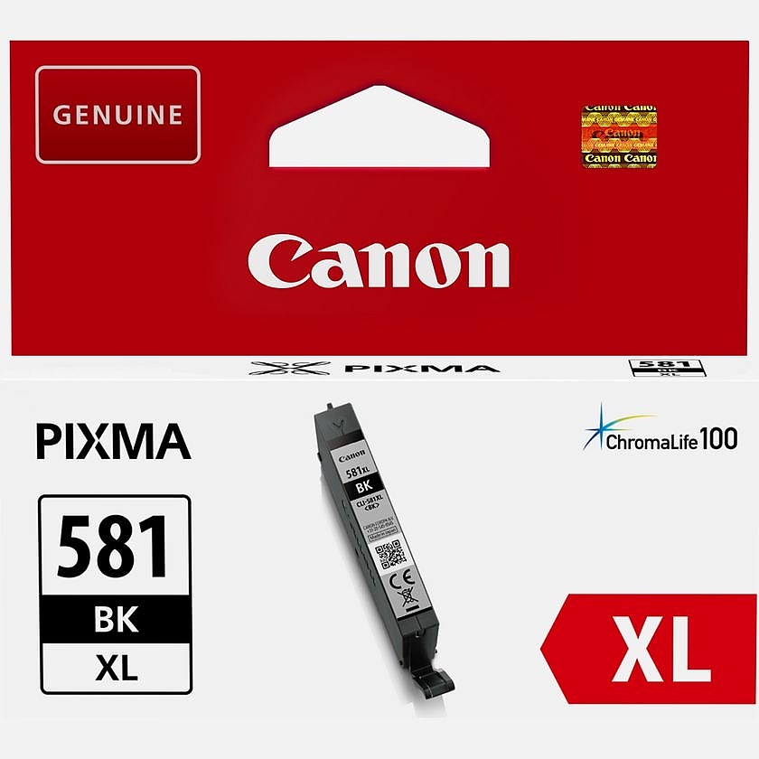 Canon CLI-581 XL BK + Canon Plus Glossy II PP-201, 10x15 cm, 100 sheets