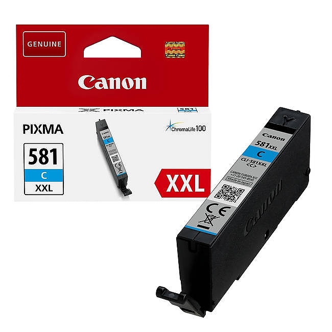 Canon CLI-581 XXL C + Canon Plus Glossy II PP-201, 10x15 cm, 100 sheets