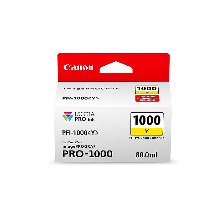 Canon PFI-1000 Y + Canon Plus Glossy II PP-201, 10x15 cm, 100 sheets