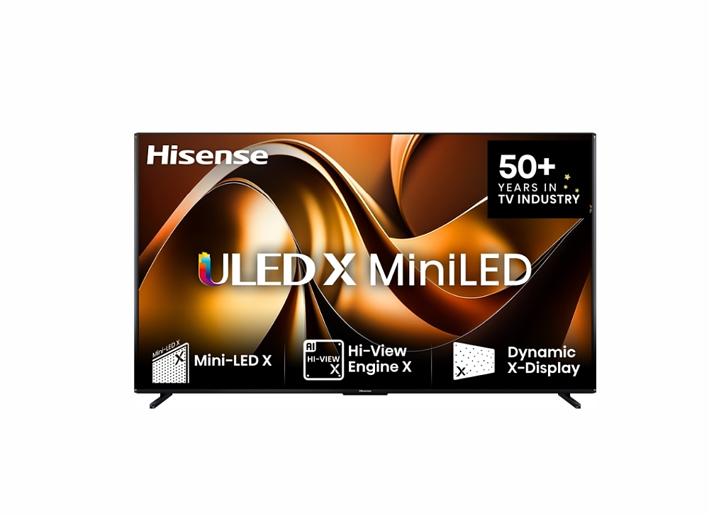 Hisense 85" UXNQ, 4K Ultra HD 3840x2160, ULED X, FALD, Quantum Dot, 144Hz, IPS, HDR 10+, HLG, Dolby Vision IQ, Dolby Atmos, Smart TV, WiFi 6E, WiFi Direct, BT, Anyview Cast, 4xHDMI, 2xUSB, LAN, CI+, DVB-T2/C/S2, Black