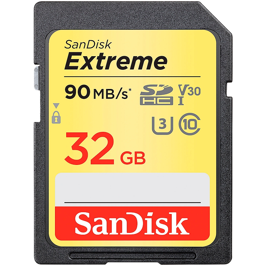 SanDisk Extreme 32GB Memory Card up to 100MB/s, UHS-I, Class 10, U3, V30
