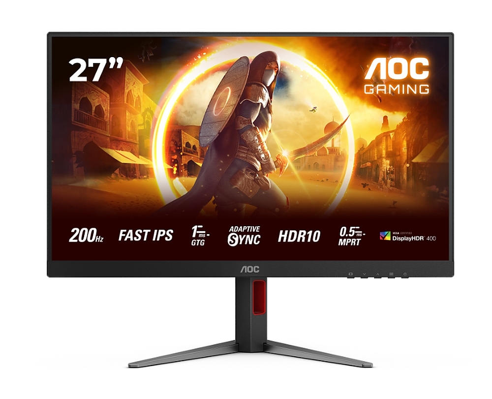 AOC 27G4HA, 27" Fast IPS WLED, 1920x1080@200Hz, 1ms GtG, 0.5ms MPRT, 300cd m/2, 1000:1, 80M:1 DCR, Adaptive Sync, FlickerFree, Low Blue Light, 2Wx2, Tilt, Height Adjust, Pivot, Swivel, 2xHDMI, DP