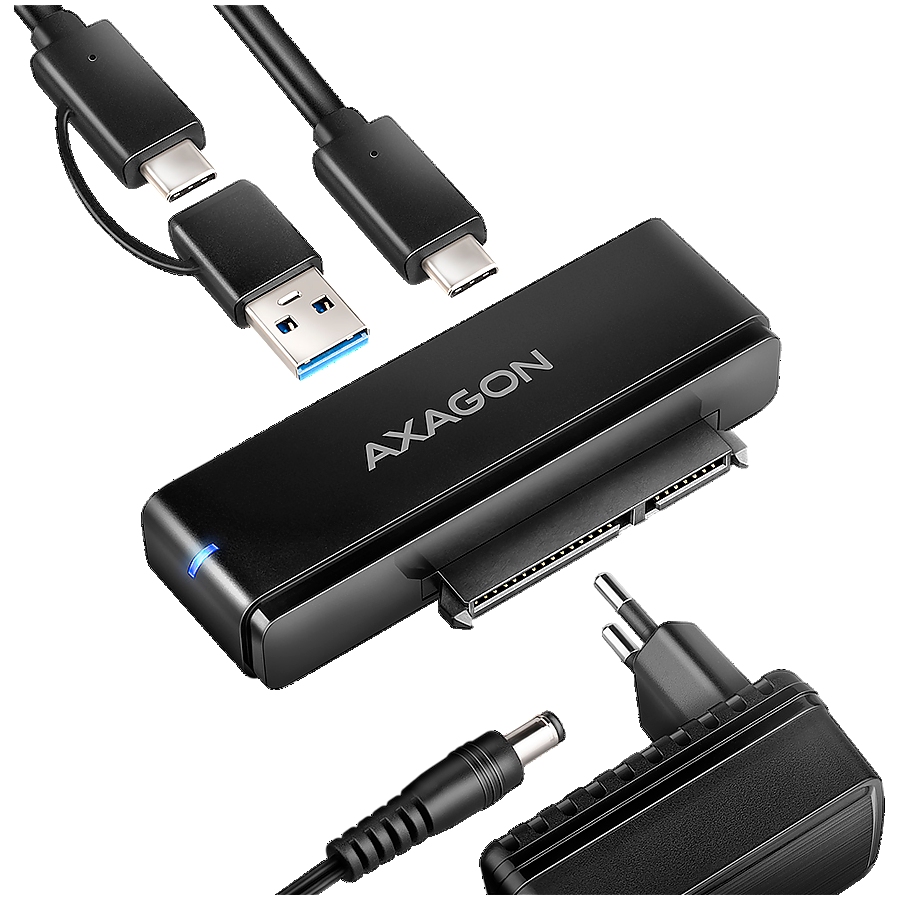 AXAGON ADSA-FPX USB-C 10Gbps - SATA 6G 2.5"/3.5" SSD/HDD FAST PORT X adapter incl. AC, adapter USB-C - USB-A