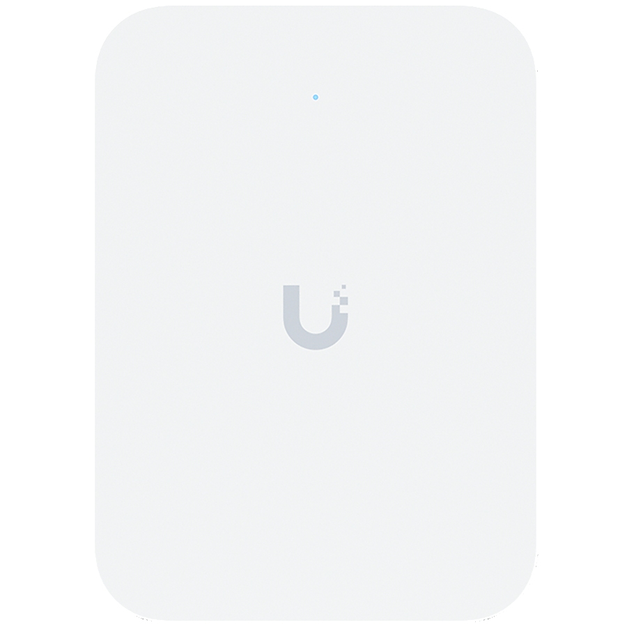 Ubiquiti UniFi U70IW Wall mounted WiFi 7 AP with 4 spatial streams and an integreated 2.5GbE PoE switch desined for hospitality enviorments