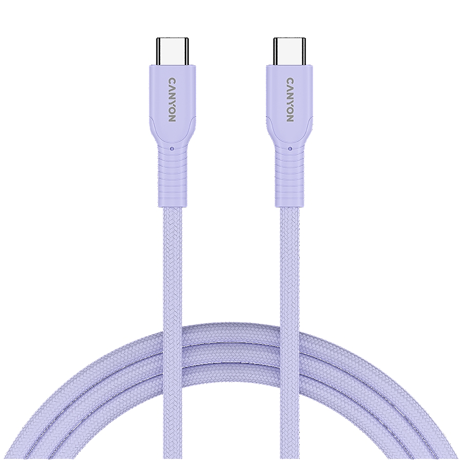 CANYON cable OnWire 60CL C-C 60W COLOR Braided 1m Purple