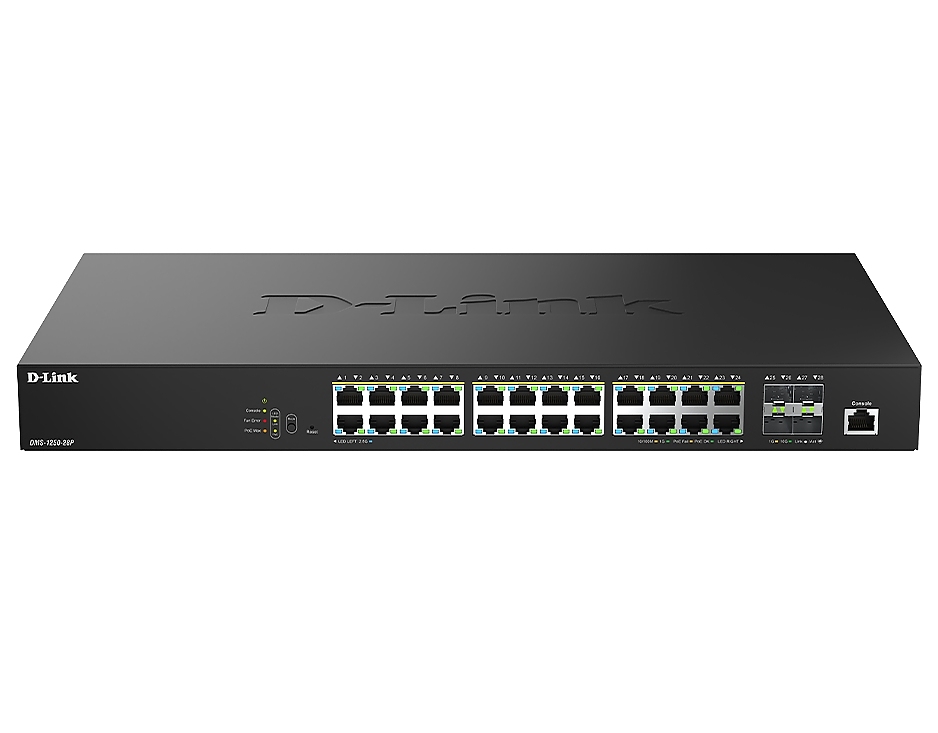 D-Link 24 Ports 2.5Gbps PoE(90W)+ 4 Ports 10G SFP+ Smart Managed Switch